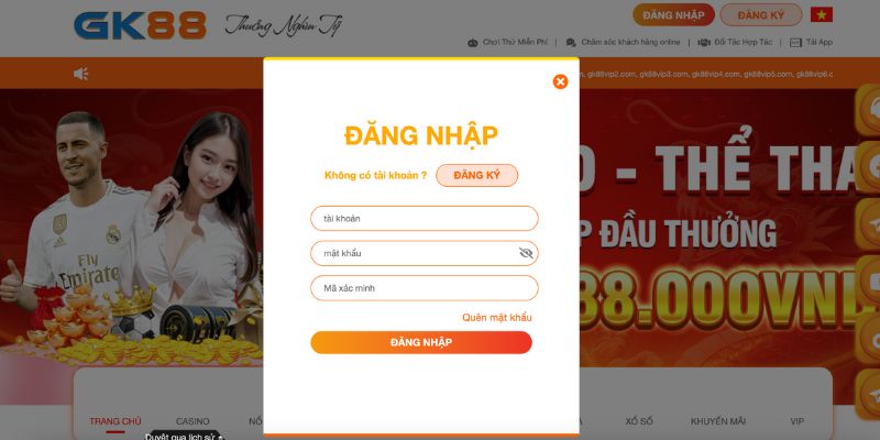 Đăng nhập GK88 trên thiết bị PC cho người mới bắt đầu